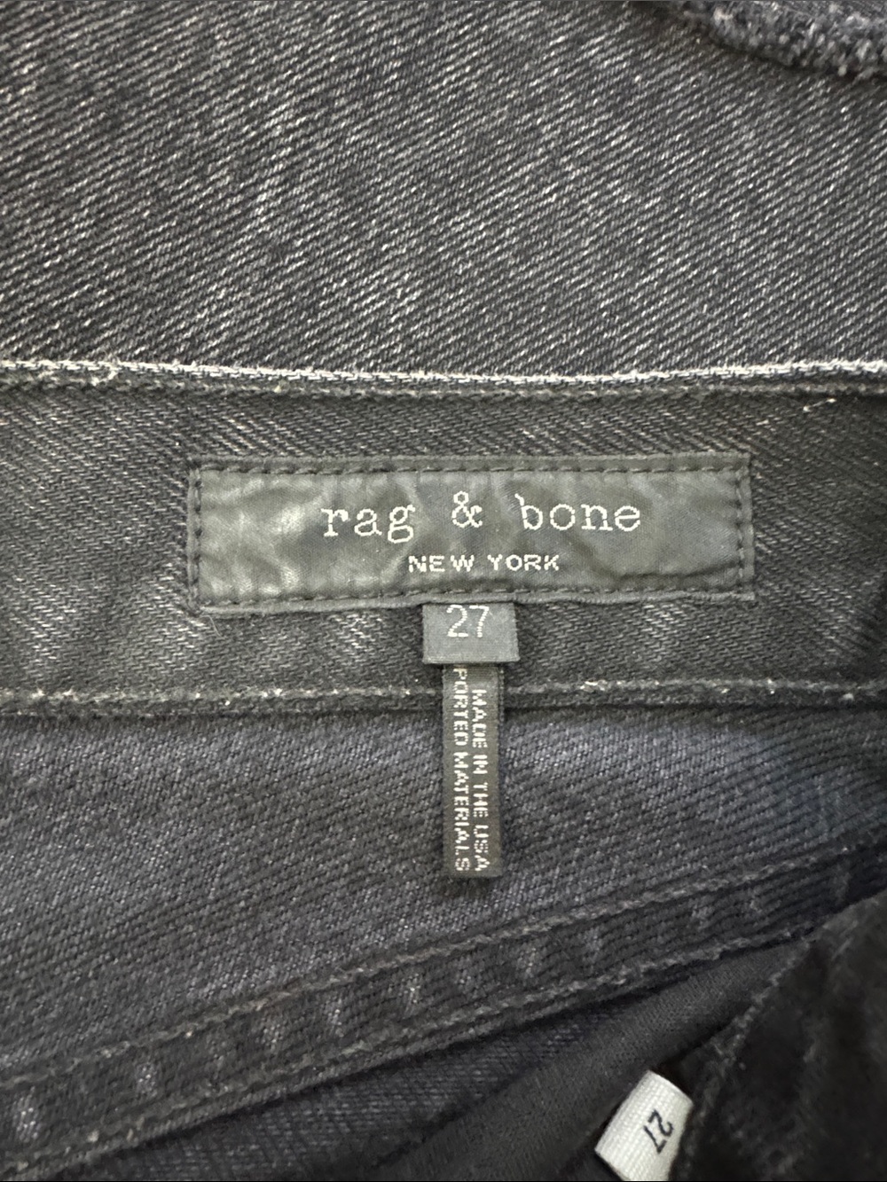 rag & bone Wide-Leg Jean High-Rise Denim Jeans Washed Black Size 27 - Picture 7 of 8